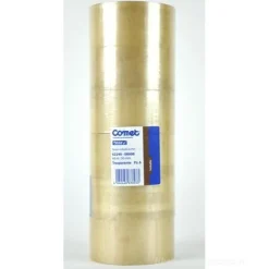 Confezione 6 pezzi Rotolo nastro imballo trasparente Comet 50mm x 66 metri (1 pezzo)
