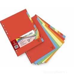 Confezione 12 separatori colorati in cartoncino a perforazione universale formato A4
