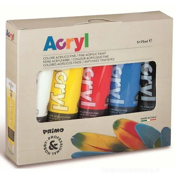 Confezione 5 tubetti colori acrilici
