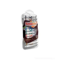 Confezione 12 tubetti colori acrilici assortiti 12 ml