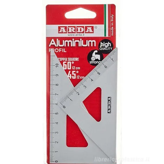 Coppia di squadre Profil alluminio 45 e 60 gradi cm 12