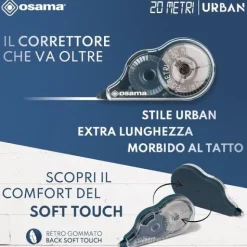 Correttore a nastro Urban antiscivolo con impugnatura gommata 20m assortito (OW 84040363)