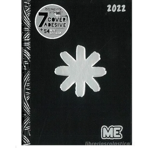 Diario agenda Luxury ME My Evolution 2021-2022 16 mesi. Nero argento (simbolo asterisco)