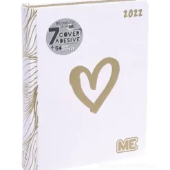 Diario agenda Luxury ME My Evolution 2022-2023 16 mesi. Bianco oro (simbolo cuore)