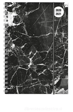 Diario agenda 16 mesi spiralata settimanale 2020-2021 Collegetimer A5 Black Marble