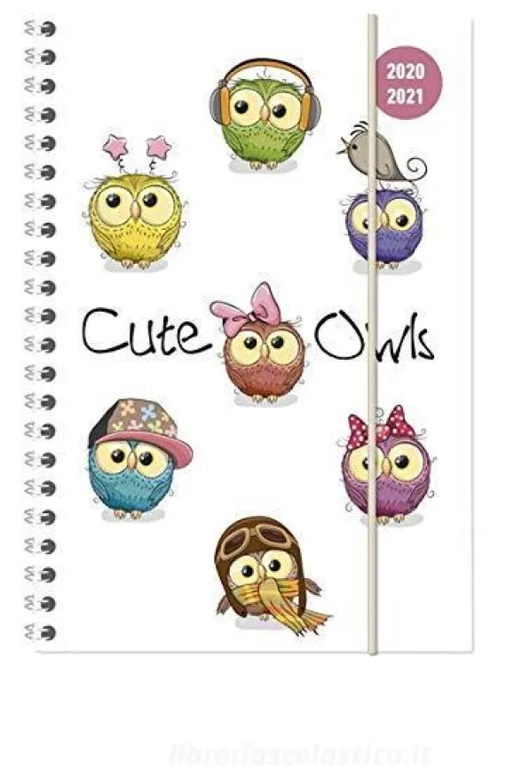 Diario agenda 16 mesi spiralata settimanale 2020-2021 Collegetimer A5 Cute Owls