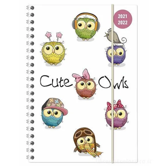 Diario agenda 16 mesi spiralata settimanale 2021-2022 Collegetimer A5 Cute Owls