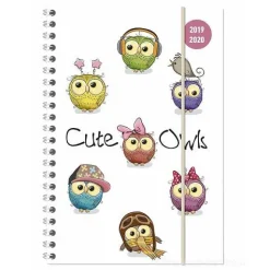 Diario agenda 16 mesi spiralata settimanale 2019-2020 Collegetimer A5 Cute Owls