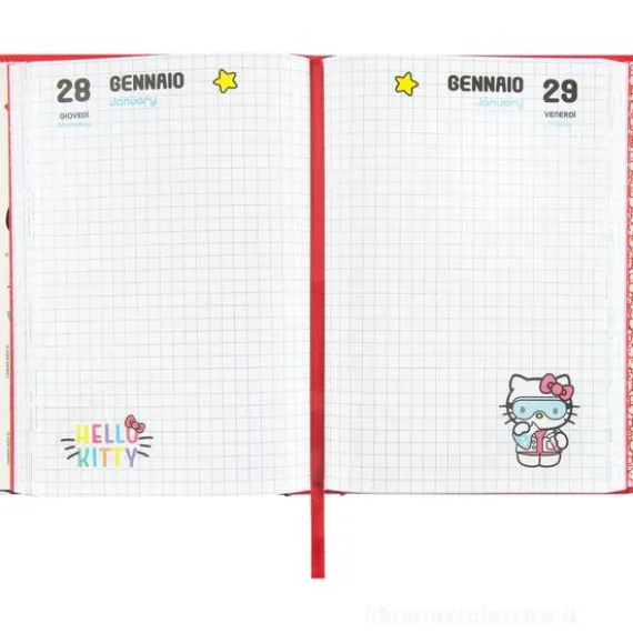 Diario 12 Mesi 2026/27 Hello Kitty - Datato Red