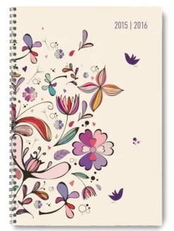 Diario settimanale 2016 Collegetimer Flower Art A5 Wire-O