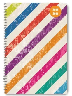 Diario settimanale 2016 Collegetimer Colour Stripes A5 Rilegatura a spirale