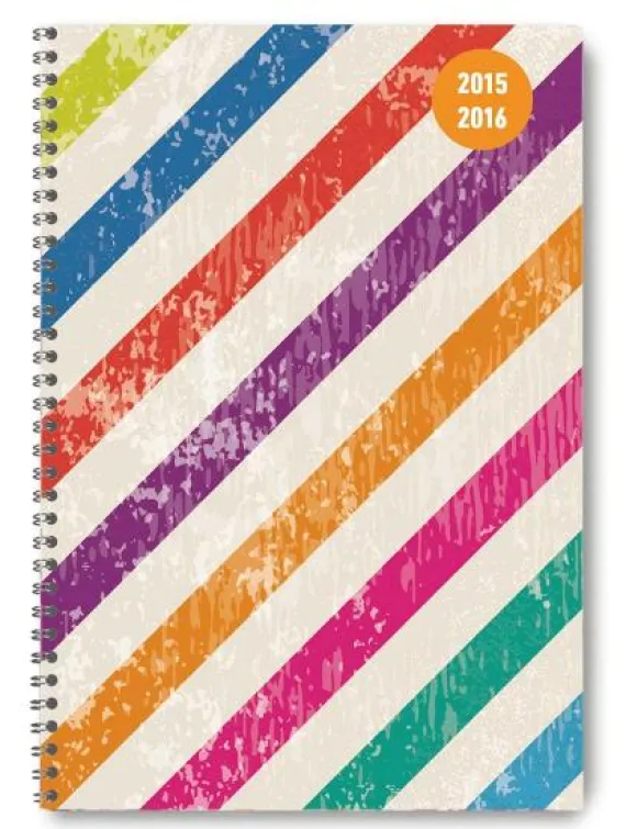 Diario settimanale 2016 Collegetimer Colour Stripes A5 Rilegatura a spirale
