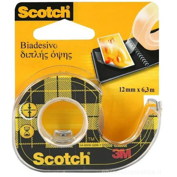 Dispenser a chiocciola nastro biadesivo Scotch 12mm x 6,3 metri