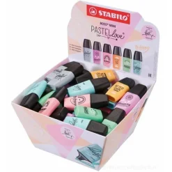 Espositore 50 evidenziatori Stabilo Boss Mini Pastellove 2.0