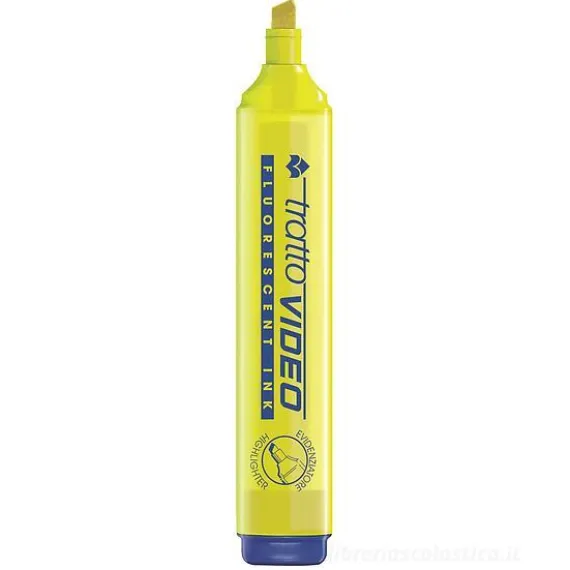 Evidenziatore con punta a scalpello Tratto Video giallo