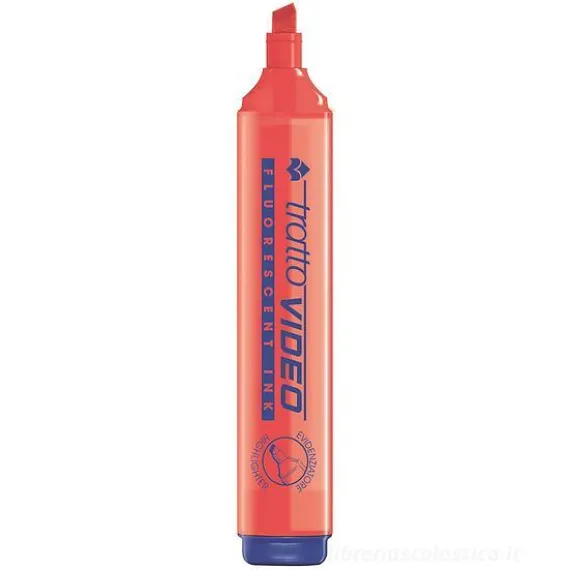 Evidenziatore con punta a scalpello Tratto Video rosso corallo (F830206)
