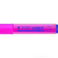 Evidenziatore con punta a scalpello Tratto Video rosa