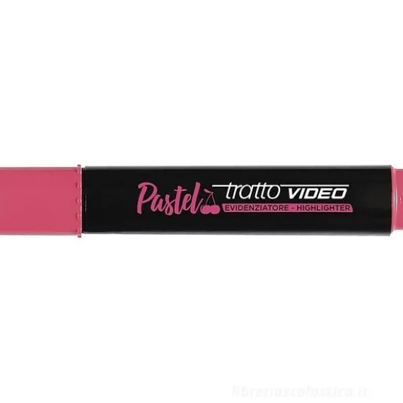 Evidenziatore con punta a scalpello Tratto Video Pastel ciliegia