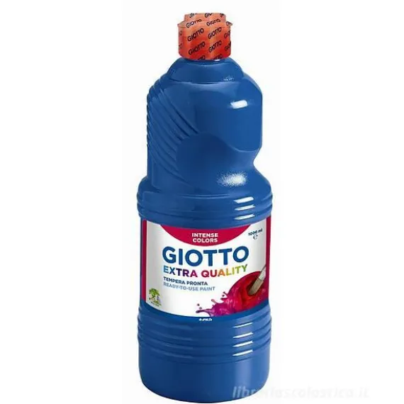 Flacone 1 litro colore a tempera Giotto Extra Quality blu oltremare