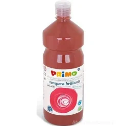 Flacone 1 litro colore a tempera brillante marrone terra di Siena bruciata