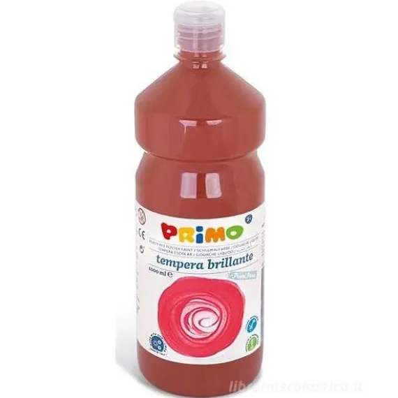 Flacone 1 litro colore a tempera brillante marrone terra di Siena bruciata
