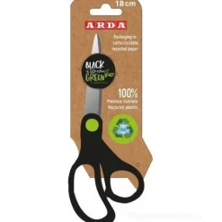 Forbici con manico in plastica riciclata Black is the new Green cm 18