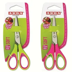 Forbici soft grip con lame in acciaio inox cm 13 colori assortiti