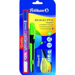 Kit penna sferografica Grand Prix, cancellino Super Pirat e 5 cartucce blu