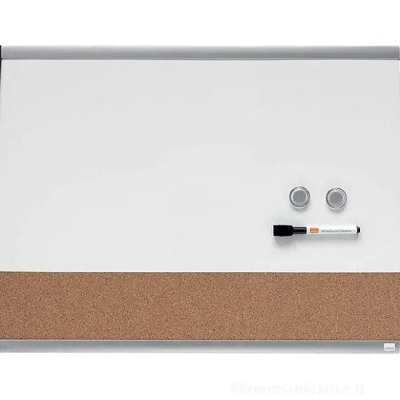 Lavagnetta cancellabile con sezione in sughero e pennarello cm 58,5x43