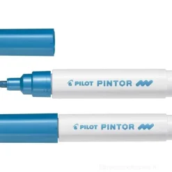 Marcatore a inchiostro pigmentato Mk Pintor punta media azzurro metallizzato