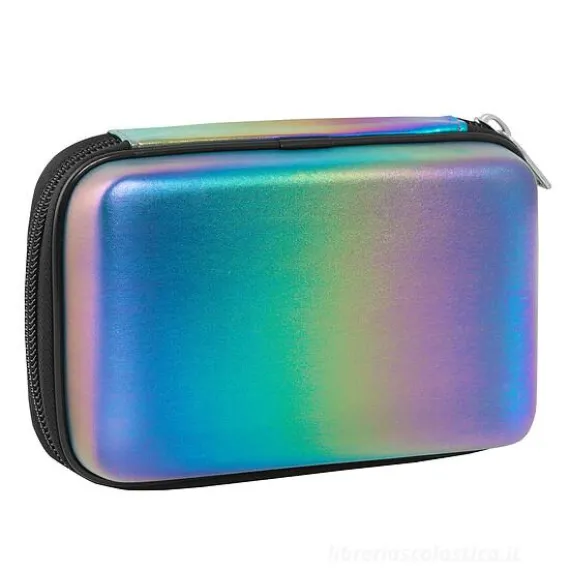 Maxi astuccio completo con guscio rigido Comix Shimmer Rainbow