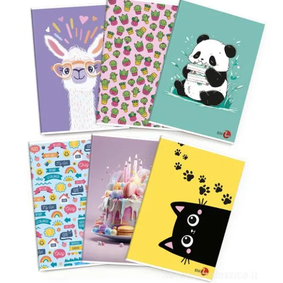 Maxi quaderno formato A4 fogli a quadretti 10 mm 80 grammi Mix 2 (fantasie assortite)