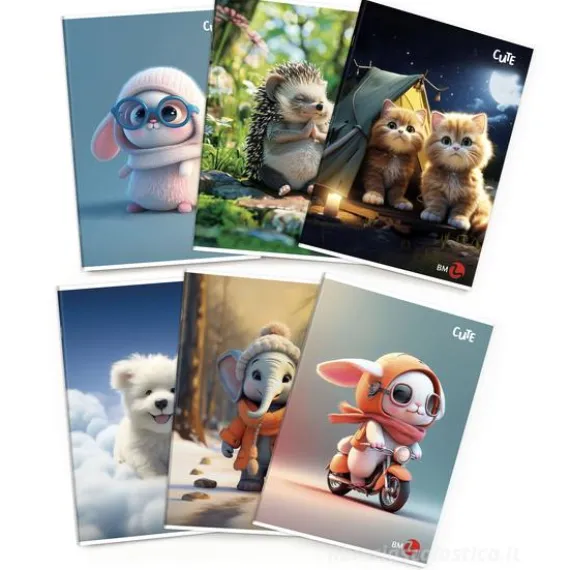 Maxi quaderno formato A4 fogli a righe 1R 80 grammi Cute (fantasie assortite)