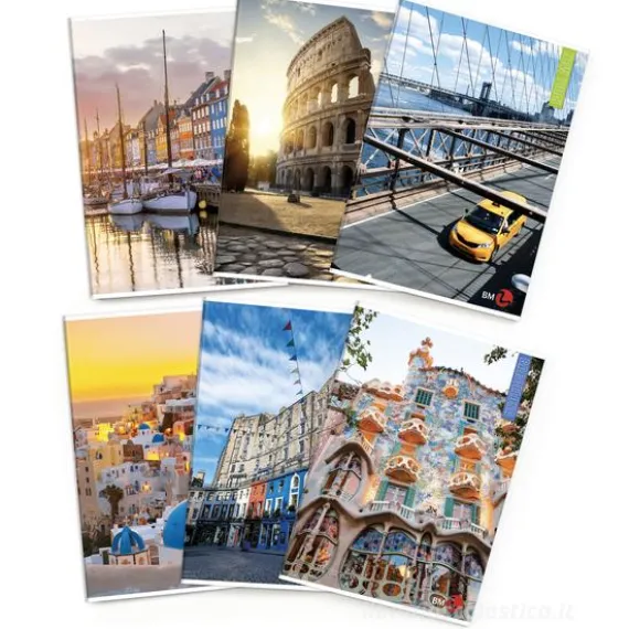Maxi quaderno formato A4 fogli a righe 1R 80 grammi Città (fantasie assortite)