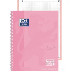 Maxi quaderno spiralato a quadri 5 mm Oxford Pastel1