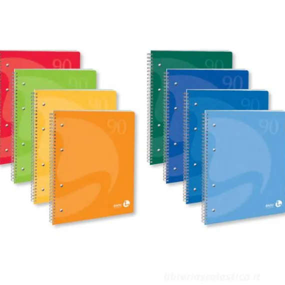 Maxi quaderno spiralato 60 fogli forati 90 gr quadretti 5 mm formato A4 (colori assortiti)