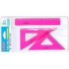 Mini set da disegno 3 pezzi TecnoSchool Fluo Colors