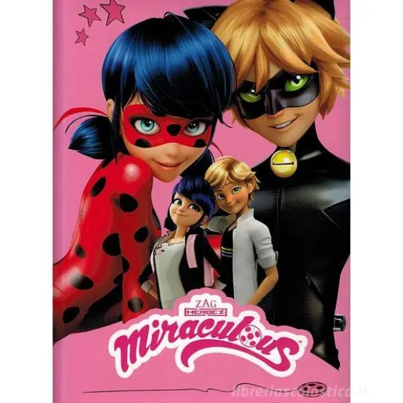 Miraculous Diario 12 mesi non datato Ladybug e Chat Noir. Rosa