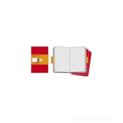 Moleskine extra large. Set 3 quadernetti a righe copertina rossa