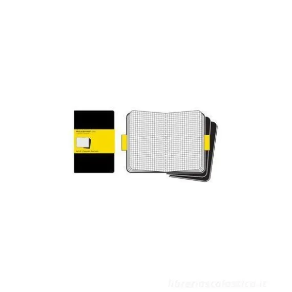 Moleskine extra large. Set 3 quadernetti a quadretti copertina nera