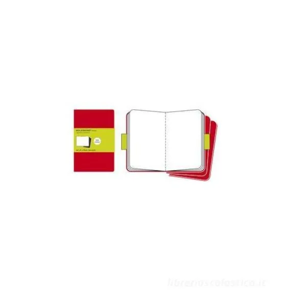 Moleskine large. Quaderni a pagine bianche - set da 3 pezzi copertina rossa