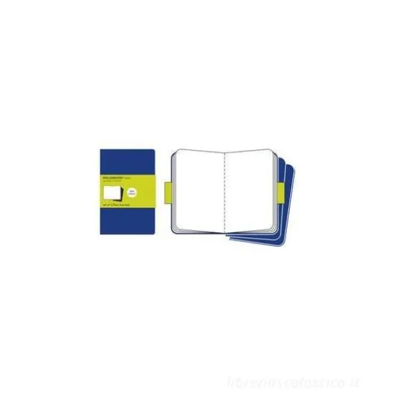 Moleskine large. Quaderni a pagine bianche - set da 3 pezzi copertina blu