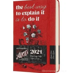 Moleskine 12 mesi - Agenda giornaliera Limited Edition Alice in Wonderland rosso - Pocket copertina rigida 2021