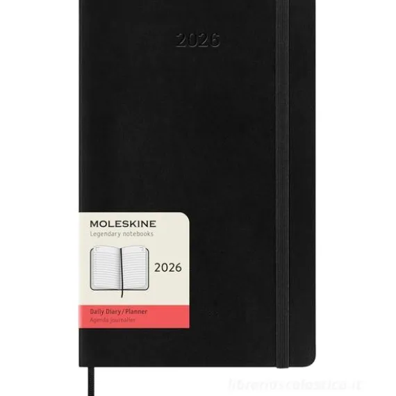 Moleskine 12 mesi - Agenda giornaliera nero - Large copertina morbida 2026