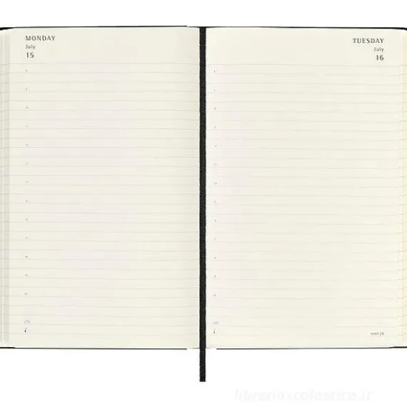 Moleskine 18 mesi - Agenda giornaliera nera - Large copertina rigida 2023-2024