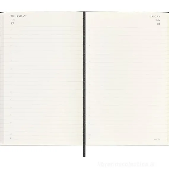 Moleskine 18 mesi - Agenda giornaliera nero - Large copertina rigida 2025-2026