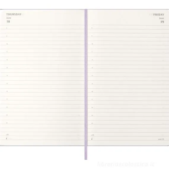 Moleskine 12 mesi - Agenda giornaliera lilla - Large copertina rigida 2026