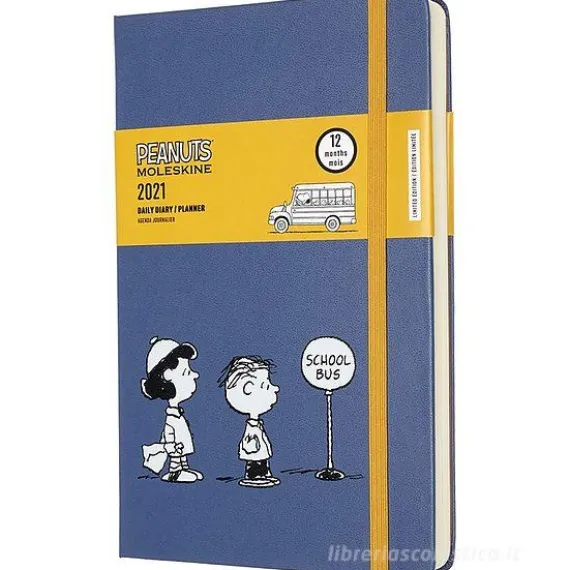 Moleskine 12 mesi - Agenda giornaliera Limited Edition Peanuts blu - Large copertina rigida 2021