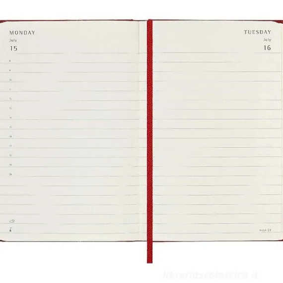 Moleskine 12 mesi - Agenda giornaliera rosso scarlatto - Pocket copertina rigida 2024