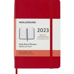 Moleskine 12 mesi - Agenda giornaliera rosso scarlatto - Pocket copertina morbida 2023